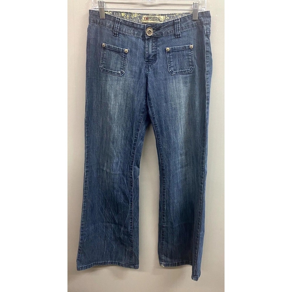YMI Jeans Womens 5 Blue Cotton Blend Stretch All Day Comfort Streetwear Wide Leg